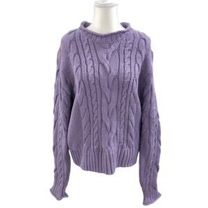 Meadows & Byrne Wool Blend Chunky Cableknit Sweater